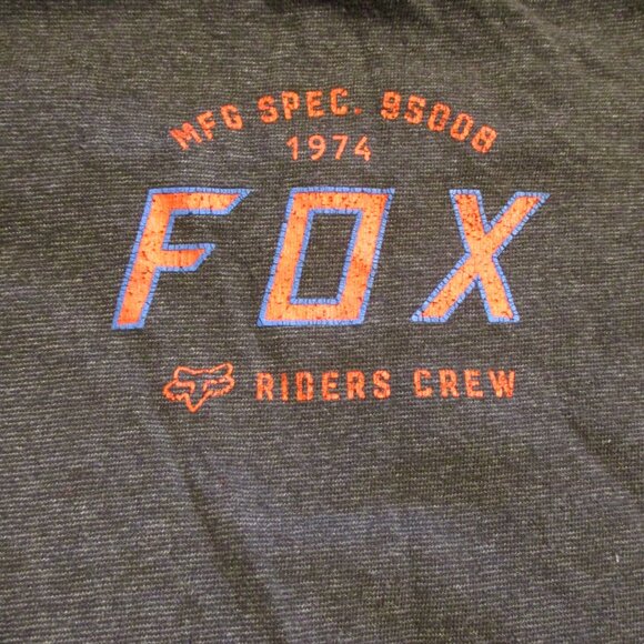 FOX Head Men Large Gray Red Blue Graphic Motocross Racing Short Sleeve Shirt - Picture 4 of 6